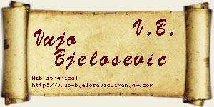 Vujo Bjelošević vizit kartica